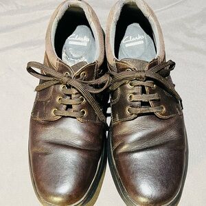 Clarks BROWN Leather Casual Oxfords Lace-ups Comfort US Men’s 13M VG